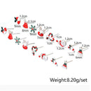 Women 8Pcs/Set Gift Santa Deer Christmas Tree Snowflake Xams Stud Earrings