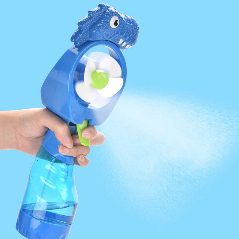 Handheld Spray Fan Comfortable Cool Mist Dinosaur Fan for Kids (Blue)