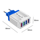 4 USB Port Butterfly Illuminated Wall Charger Portable Universal Adapter 3.1A PC