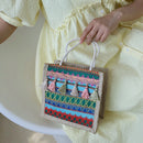 Women Linen Shoulder Bag Retro Ethnic Large Capacity Tassels Tote Travel Handbag