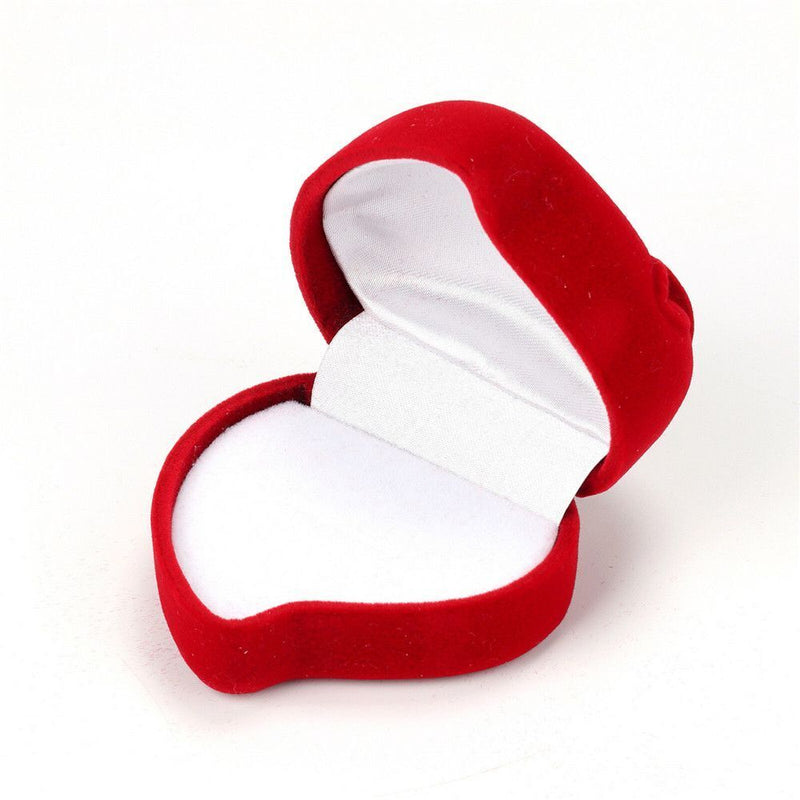 Gift Storage Engagement Jewelry Box Wedding Ring Box Red Heart Velvet Ring Box