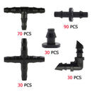 250x Drip Irrigation Fittings Kit Watering System Connectors for 4/7 Tubing
