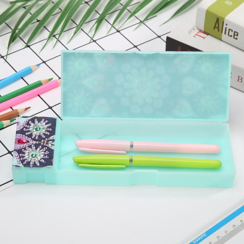 DIY Mandala Special Shaped Diamond Painting Students Pencil Storage Box Newly