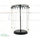 Rotating Jewelry Organizer Necklace Bracelet Display (Round Base Black)
