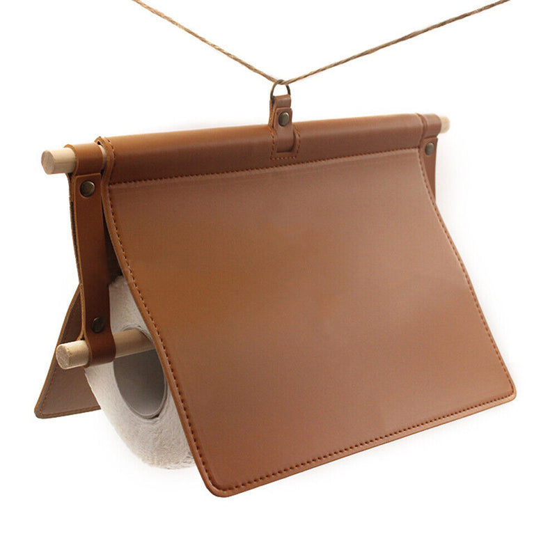 Portable Tissue Hanger Holder Punch Free PU Outdoor Camping Roll Paper Racks