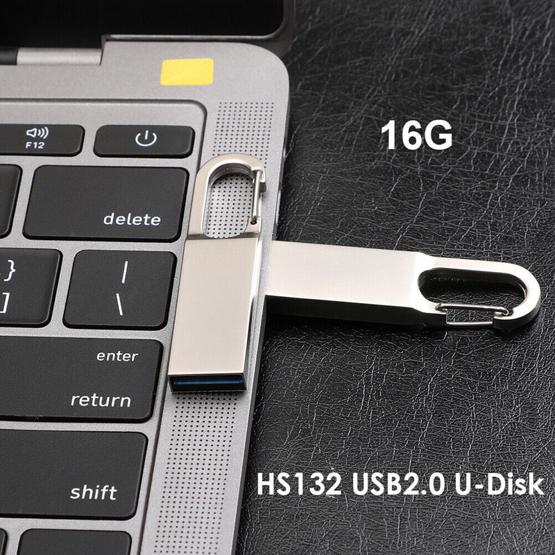 16GB USB 2.0 Flash Drive Pen Metal Key Ring Memory Storage U Stick Pendrive