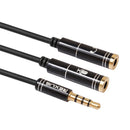 asiprop 3.5mm Male to 3.5mm Male Headphones + Microphone Audio Splitter K