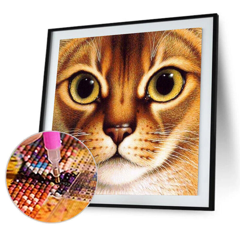 #A 5D DIY Diamond Painting Kits Full Round Drill Face Cat Mosaic Picture Wall