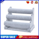 Velvet Bracelet Bangle T-Bar Rack Watch Jewelry Display Stand (Grey 3 Tier)
