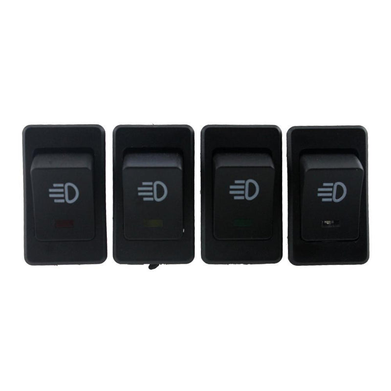 12V 35A 4 Pin Fog Light Rocker Switch with LED for Car Truck Dash (4 Color)