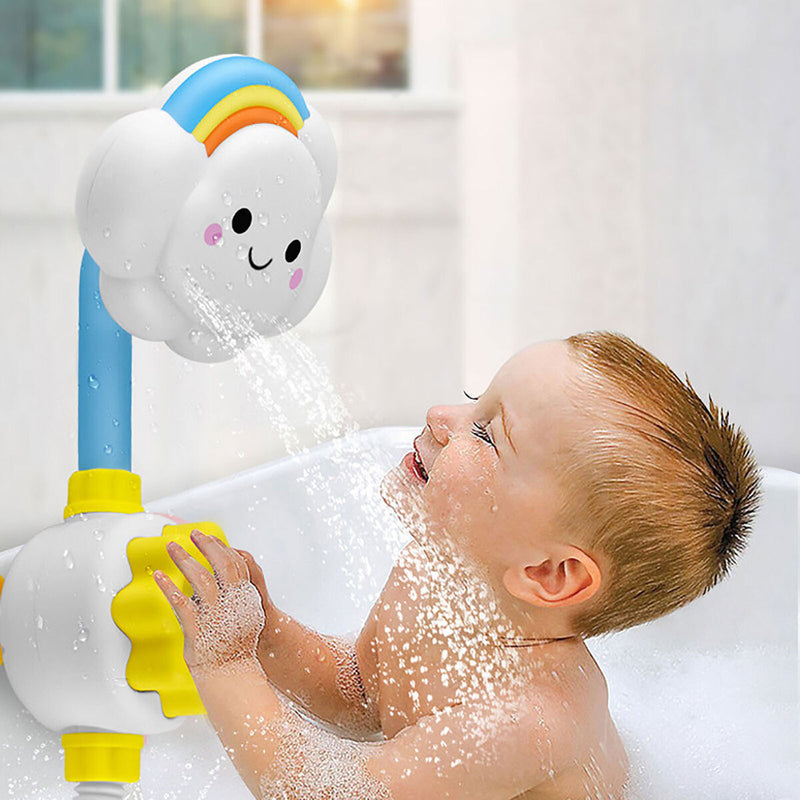 Kids Handheld Shower Head - Cloud Shaped Bathing Toys with Strong Suction