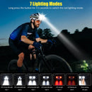 Induction LED Headlamp 500lm 7 Modes Outdoor Camping Head Flashlight Black