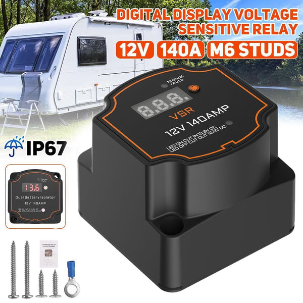 Display Dual Battery Isolator Split Charge Relay Voltage Sensitive Relay