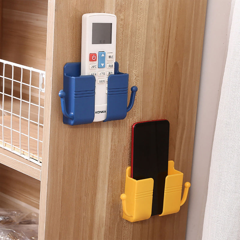 Wall Phone Holder - 5 Pieces Self-Adhesive Wall Mounted Phone Holder with Hooks