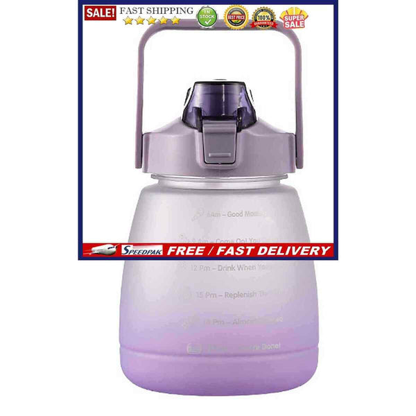 Motivational Water Bottle Portable Big Belly Bottle with Handle & Strap for Kid