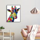 Frameless DIY Hand Painted Color Giraffe Painting By Numbers Picture Wall Decor