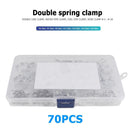 70pcs/box Double Wire Hose Fuel Line Hose Tube Spring Clips Clamps Assortment
