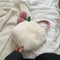 Women Soft Plush Female Cute Shopping Bags Cherry Bags Handbags Totes