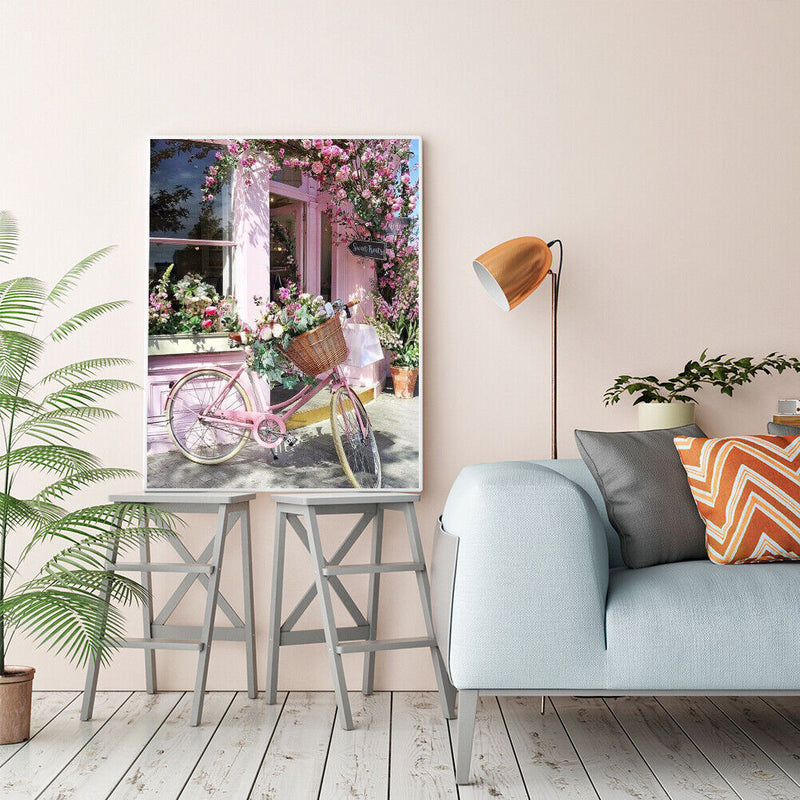 Window Bicycle Canvas Painted Oil Paint By Numbers Wall Art Modern Bedroom Decor