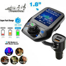 Bluetooth-compatible Car FM Transmitter MP3 Player free Adapter Radio Hands W5M4