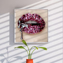 5D DIY Diamond Painting Full Round Drill Diamond Art Lips Wall Decor Rhines