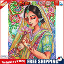 Partial Special Diamond Painting Kit Girl Holding Lotus Rhinestone Picture