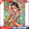 Partial Special Diamond Painting Kit Girl Holding Lotus Rhinestone Picture