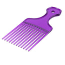 Wide Teeth Afro Hair Fork Comb Unisex Hairstyle Curly Insert Brush (Purple)