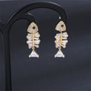 Stud Earrings Elegant Zircon Dangle Fish Earrings Rhinestone Ear Stud Ear Clip