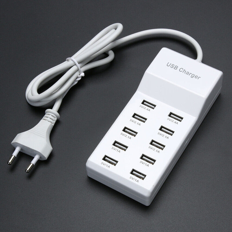 10 Port USB Home Travel Wall AC Charger Fast Charge Power Strip Adapter Newly