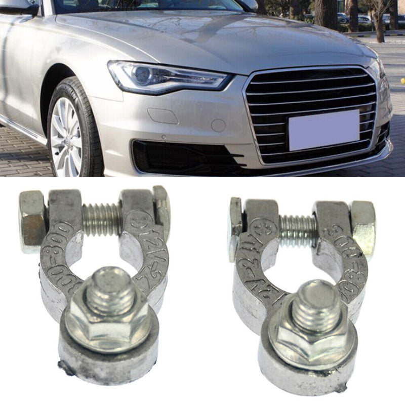 Tin Plated Brass Battery Terminals Connectors Positive + Negative 12V Universal