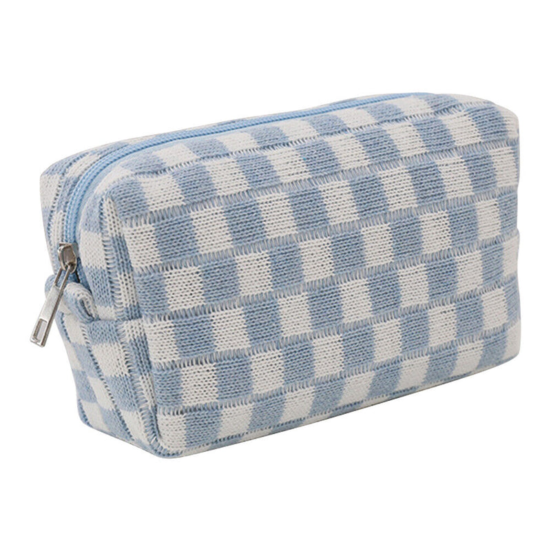 2pcs Makeup Case Knitting Pencil Case Hit Color Makeup Pouch for Weekend Holiday