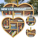 Book Lovers Heart-Shaped Bookshelf Pendant Ornament Christmas Tree Decor x 1 Pc#
