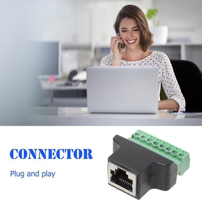 RJ45 Ethernet Female to 8 Pin Screw Terminal Adapter Connector for CCTV DVR