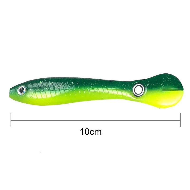15pcs 10cm/6g Soft Bionic Fishing Baits Artificial Lure (Green Yellow)