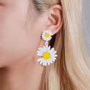 Korean Drop Earrings Daisy Flower Women Sweet Ear Studs Summer Female Jewelry
