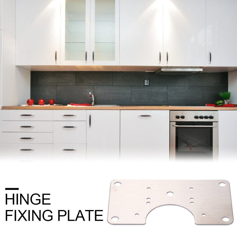 Stainless Steel Hinge Fixing Plate for Cabinet Door Repair Installer Kits Newly