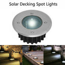 Solar Powered LED Decking Floor Spot Lights White Steel Garden Lamp Q6V9