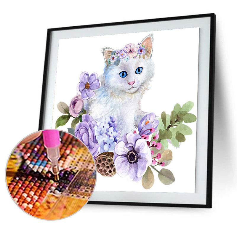 5D Diamond Painting Kit Kitten Full Square Diamond Mosaic Picture Art