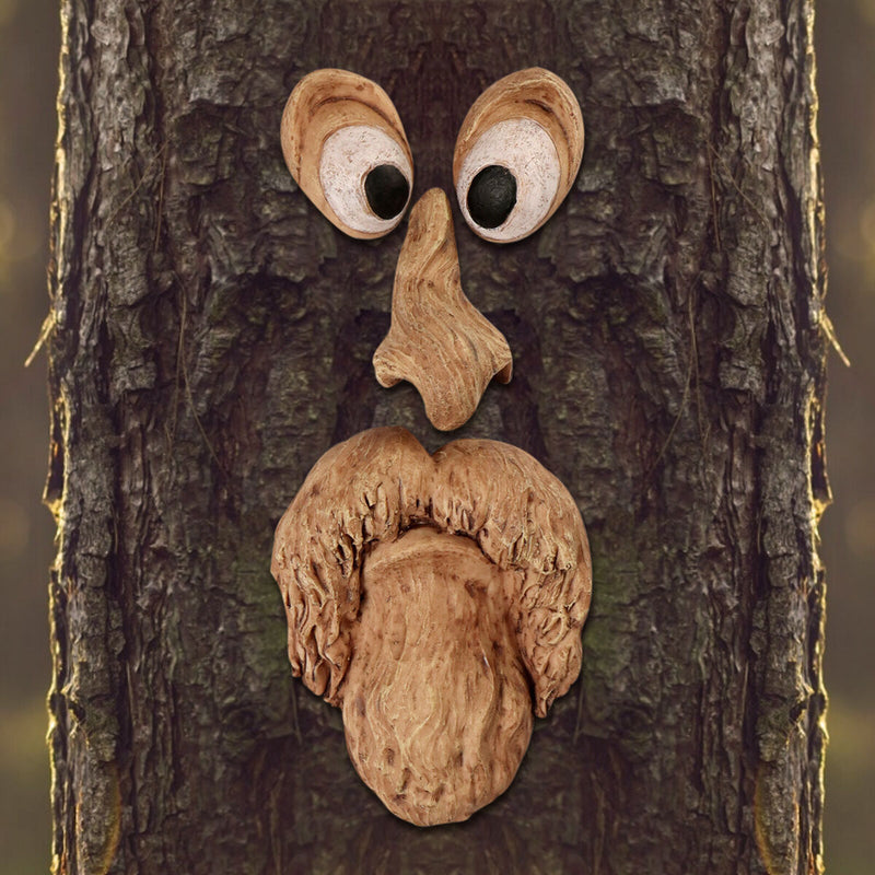 Old Man Tree Face Hugger, Funny Bark Facial Features Art Decor for Yard, Ga