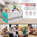 3 Grids Felt Storage Basket - Soft Kid Audio Toys Storage Containers (Blue)