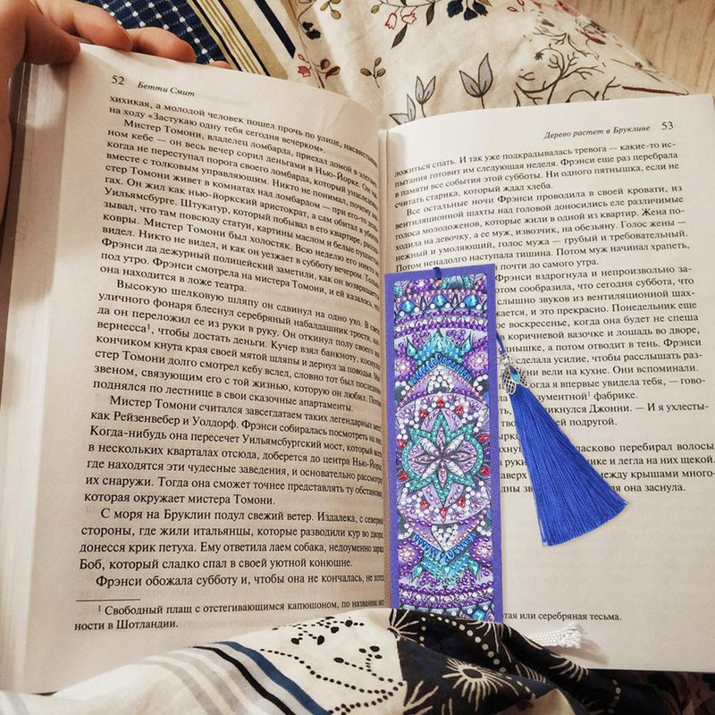DIY Special Shaped Diamond Painting Creative Leather Tassel Bookmark Gift Newly