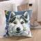 6CT Pillow Cover Kits Stamped DIY Husky Dog Embroidery Cross Stitch Pillowcase