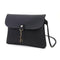 Simple Pure Color Deer Pendant Shoulder Handbag Women Crossbody Bag (Black)