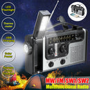 Portable Solar Powered Hand Crank Radio AM FM SW1 SW2 Multi-band Emergency