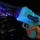 Bubble Guns Toys 12 Holes Electric Bubbles Machine for Kids Play (Blue)