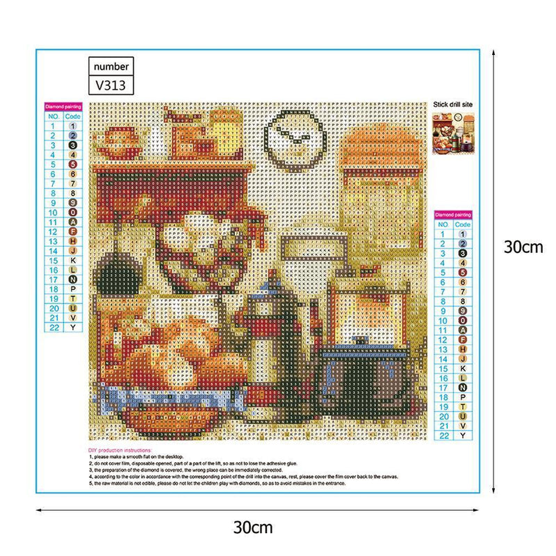 5D DIY Full Drill Diamond Painting Kitchen Cross Stitch Embroidery Mosaic Newly