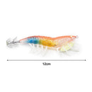 Luminous Wood Shrimp Bait Squid Hook Jig Sea Cuttlefish Lures (Orange Blue)