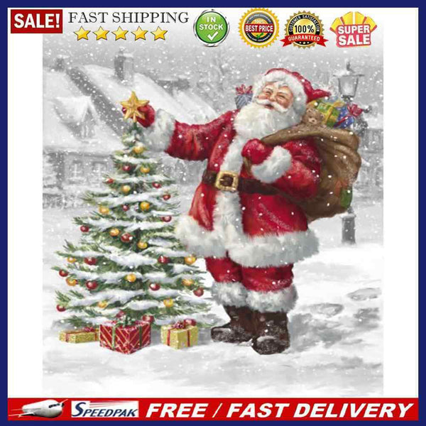 Hand Painted Oil Paint By Numbers Santa Claus Digital Drawing On Canvas Home