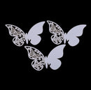 50 Pcs Butterfly Place Escort Wine Glass Paper Card for Wedding Party White